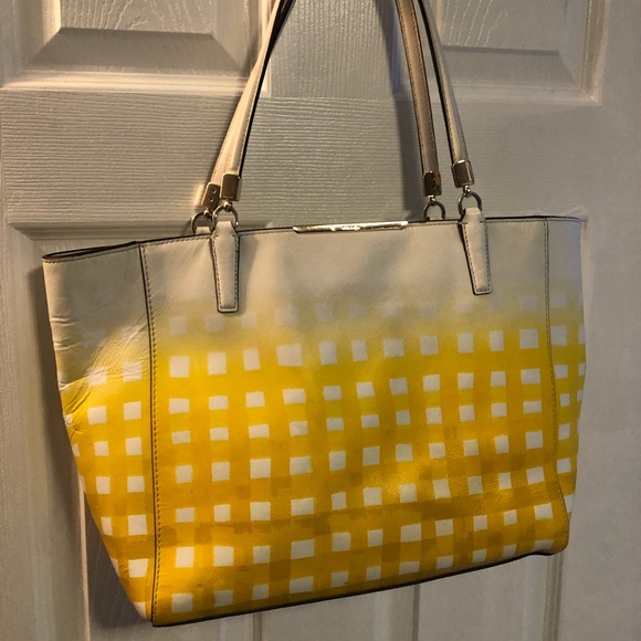 Coach Gingham Madison North/South Leather Tote - Picture 1 of 6